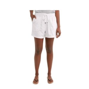 NWT Time and Tru Drawstring White Linen Shorts